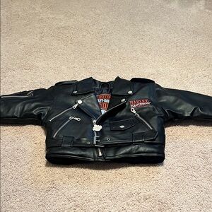 NWOT Harley-Davidson Black Leather Jacket child size 4
